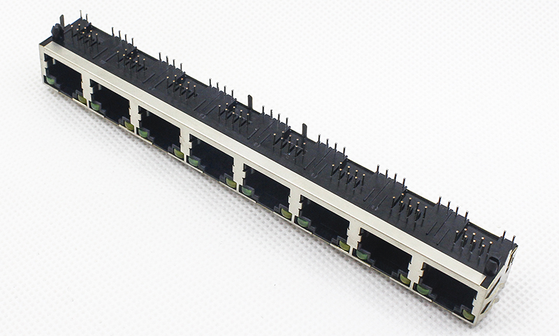 8口RJ45網(wǎng)絡母座 90度1X8網(wǎng)絡連接器